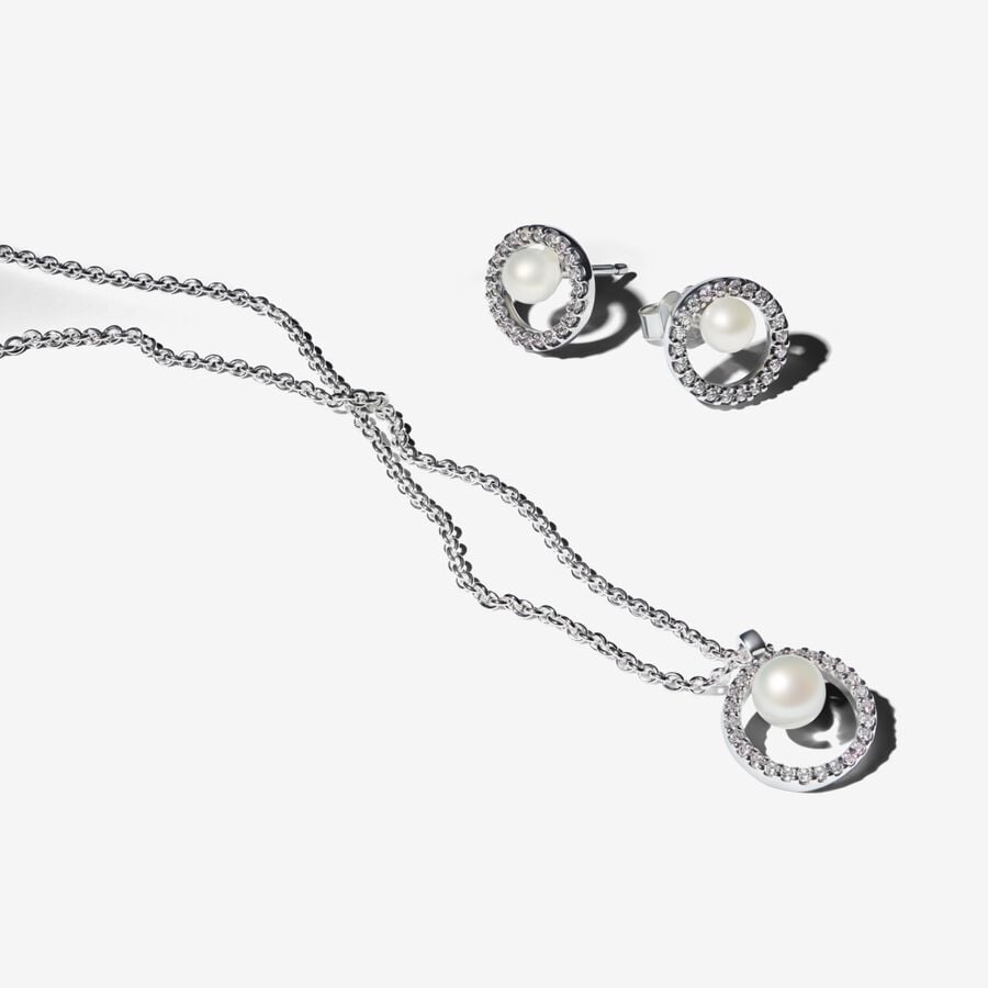 Treated Freshwater Cultured Pearl & Pavé Gift Set   image number 0